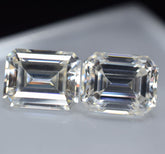 CERTIFIED Moissanite Emerald Cut 5x7 MM VVS1 D Color Pair Loose Gemstone 2 Pcs